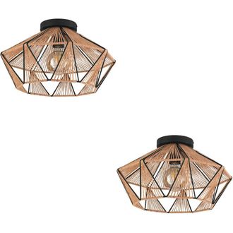 Loops 2 PACK Stunning Black Ceiling Light for Indoor Space - Semi-Flush