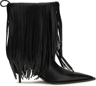 Balenciaga Black Calf Leather Bos Taurus Ankle Womens Boots