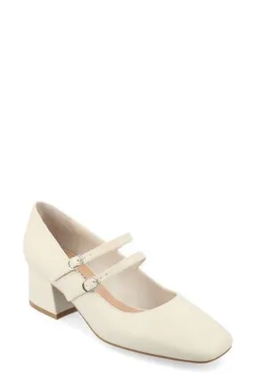 Journee Collection Nally Mary Jane Pump in Off White at Nordstrom Rack, Size 10