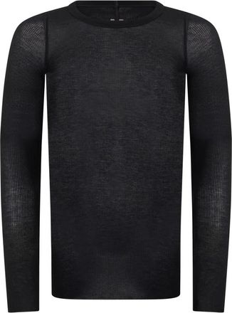 Rick Owens Dennis Sweater - Heren - Ronde hals truien - Zwart - M - Kasjmier - Truien & Vesten