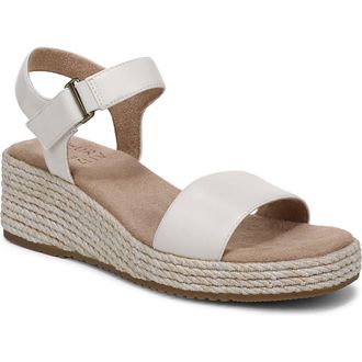 Naturalizer Goldie Wedge Sandal in Warm White Faux Leather at Nordstrom Rack, Size 5