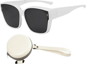 Generic Over Glasses Sunglasses - Polarised Overs Glasses | Oversized Frame Sun Glases | Foldable Cycling Sunglassess | Stylish Eyewear For Outdoor Driving Be