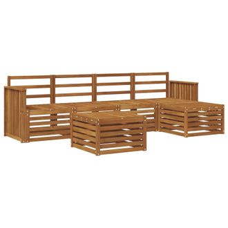 vidaXL Set Di Divani Da Esterno 6 Pz Naturale Vidaxl