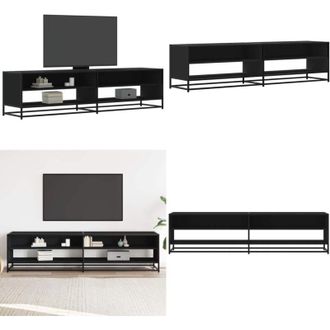 vidaXL Mobile Porta TV Nero 180,5x40x46 cm in Truciolato - TV Stand - Mobile TV Nero