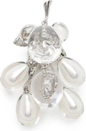 Yvmin Teddy Bear Drop Oorbel - Dames - Oorbellen - Wit - ONE Size - Accessoires