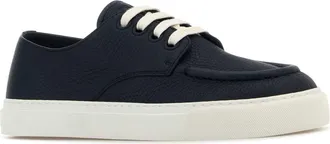 Prada Mens Navy Blue Leather Sneakers Baltico