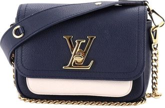 Louis Vuitton Blue Leather Lockme Tender (Authentic Pre-Loved)