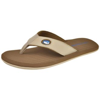 Southern Tide Mens Flipjacks Leather Sandal In Beige