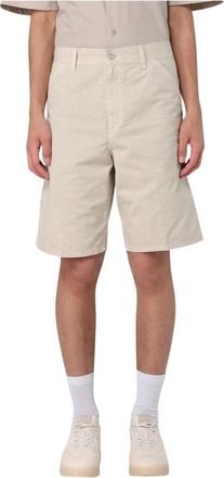 Carhartt Work in Progress Casual Shorts, male, Beige, W33, Green Cotton Relaxed Fit Shorts