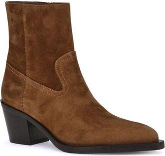 Stuart Weitzman Womens Brown Calf Leather Bos Taurus Ankle Boots