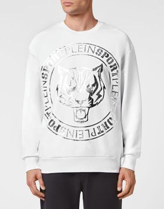 Plein Sport Sweatshirt Tiger Men in White at Nordstrom, Size Xx-Large