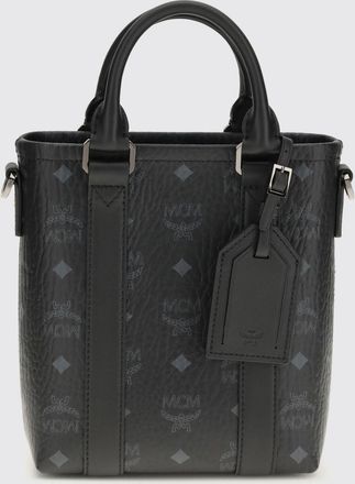 MCM Borsa Mini Aren MCM in cotone spalmato con logo all over