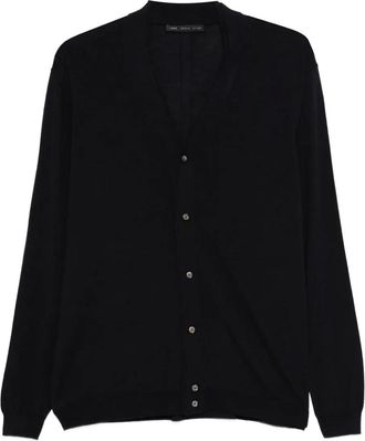 low brand button-front V-neck cardigan - Blue