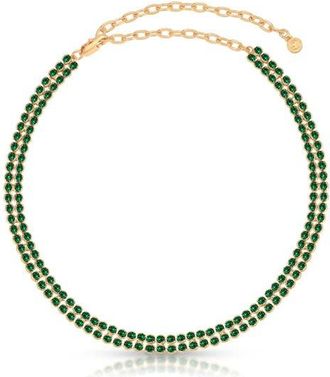 Ettika Crystal Sparkle Choker Necklace in Green at Nordstrom
