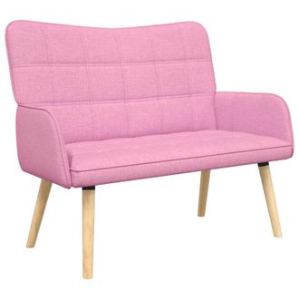 vidaXL Sof&aacute; De 2 Plazas Rosa 115 X 61 X 87 Cm Tela Vidaxl