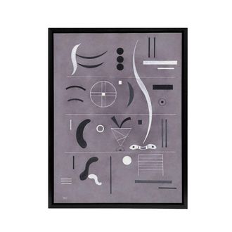 Artery8 Four Parts Abstract Watercolour Kandinsky Framed Canvas Wall Art Print in Grey | Size: W24 x H32