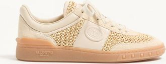 Valentino Garavani Upvillage Trainer in Woven Raffia Fabric Wo