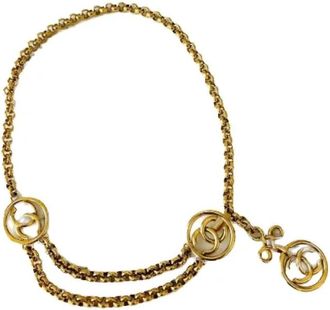 Chanel Pre-owned Metal belts - Dames - Vintage Accessoires - Geel - ONE Size - Vintage