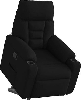 vidaXL Sillón reclinable elevable tela negro vidaXL