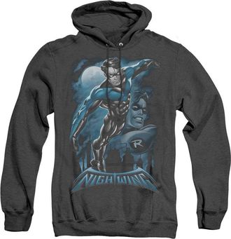Gildan Batman All Grown Up Adult Heather Hoodie / Hooded Sweatshirt