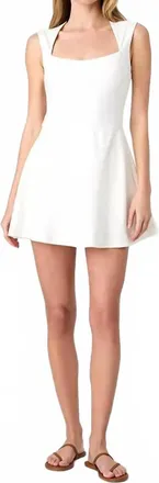 French Connection Lula Ponte Skater Dress In Summer White