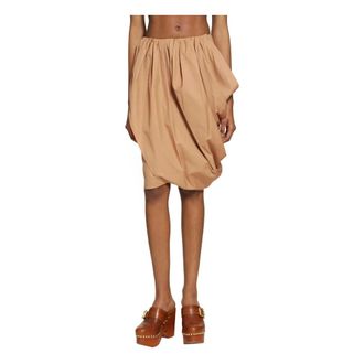 Chlo&eacute; Rokken, Dames, Bruin, S, Katoen, Geknoopte Katoenen Popeline Rok