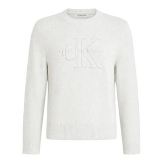 Calvin Klein Jeans Monologo Outline Trui - Dames - Truien - Grijs - Maat: M Katoen