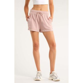 Zella Go Easy French Terry Shorts in Pink Fawn at Nordstrom, Size X-Small