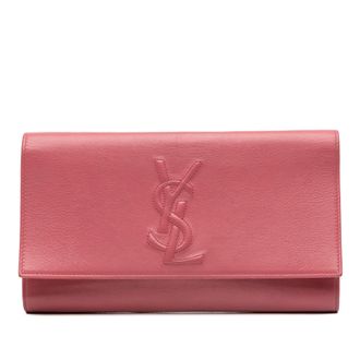 Saint Laurent Roze Leren Clutch