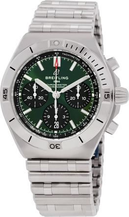 Breitling Chronomat Chronograph Automatic Chronometer Green Dial Mens Watch AB0158101L1A1