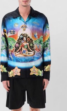 Casablanca silk shirt graphic print button cuffs