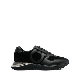Ferragamo Gancini-Patch Lace-Up Sneakers