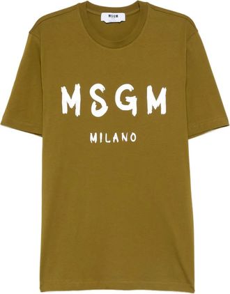 Msgm T-shirt con logo - Verde