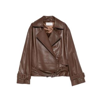 Antonelli Leather Outerwears Marrone-Donna