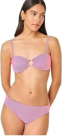 Lilly Pulitzer Betie Bikini Bottom Womens Swimwear Cherry Blossom Pink Seersucker Stripe : 10, Nylon/Spandex
