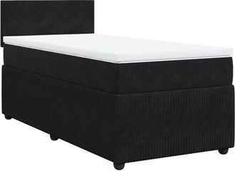 vidaXL Cama Box Spring Con Colch&oacute;n Terciopelo Negro 100x200 Cm Vidaxl