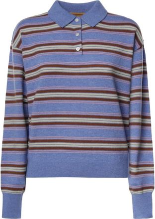Guest In Residence Collegiate Stripe Polo Sweater - Dames - Truien - Veelkleurig - Maat: L Kasjmier