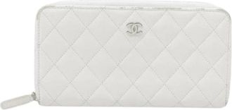 Chanel Pre-owned Trifold Flap Wallet - Dames - Vintage Accessoires - Wit - ONE Size - Leer - Vintage