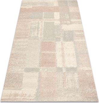 RugsX Flux 461.43.ae200 Alfombra De Lana Osta - Geom&eacute;trica, Estructural, Loft Crema / Rosa Beige 60x120 Cm