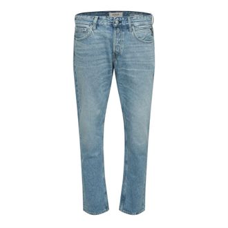 Replay Mens Grover Straight-Fit Jeans in Blue Cotton - Size 34W/34L