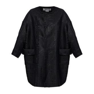 Comme Des Garçons Dames, Mantels, Zwart, Maat: M Wol