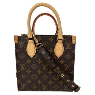 Louis Vuitton Pre-owned Sac Plat BB Monogram Tote Bag - Dames - Pre-owned - Bruin - Maat: ONE Size Leer