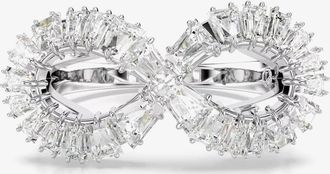 Swarovski Hyperbola Rhodium Plated Infinity Cocktail Ring 5679698 55