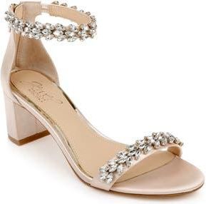 Badgley Mischka Bronwen Sandal in Champagne Satin at Nordstrom Rack, Size 5.5