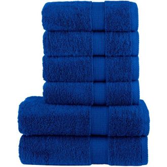 vidaXL Juego De Toallas Premium Solund 6 Unidades Azul 600 Gsm Vidaxl