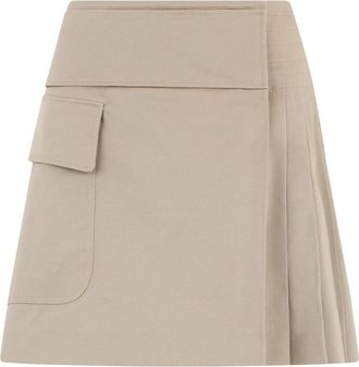 Alberta Ferretti Miniskirt met zak - Dames - Korte rokken - Beige - S - Katoen - Rokken