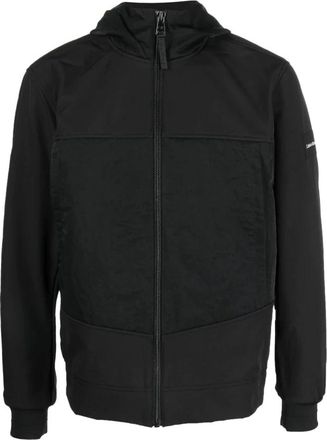 Calvin Klein Zwarte Gekreukte Jas Polyester Elastaan - Heren - Zomerjassen - Zwart - XL - Polyester - Jassen