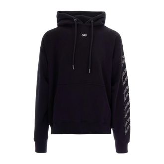 Off-white Hoodies, male, Black, Size: L Chain Araldic Arrow Skate Hoodie