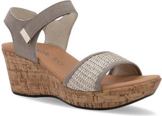 Naot Summer Wedge Sandal in Stone Nbk W/Raffia at Nordstrom, Size 11Us