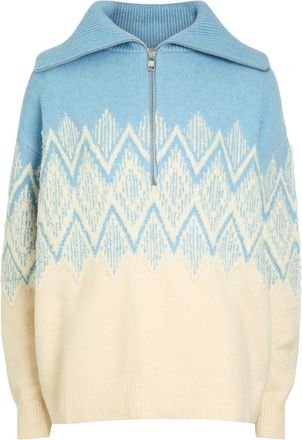 Varley Hedda Fair Isle Knitted Jumper - Light Blue - XL (UK16 / XL)